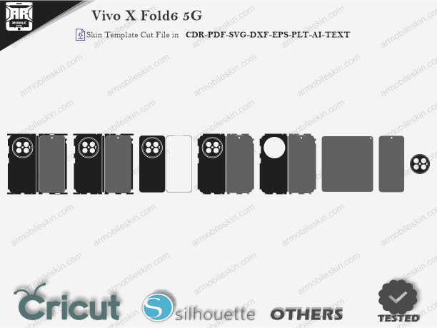 Vivo X Fold6 5G Skin Template Vector Cut File