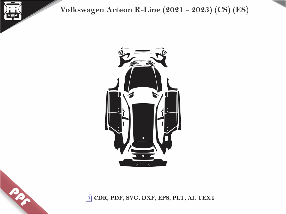 Volkswagen Arteon R-Line (2021 - 2023) (CS) (ES) Car Body PPF Cutting Template