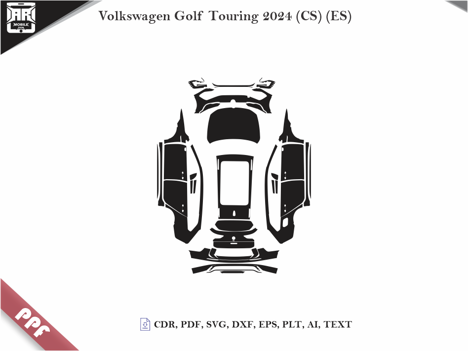 Volkswagen Golf Touring 2024 Car Body PPF Cutting Template