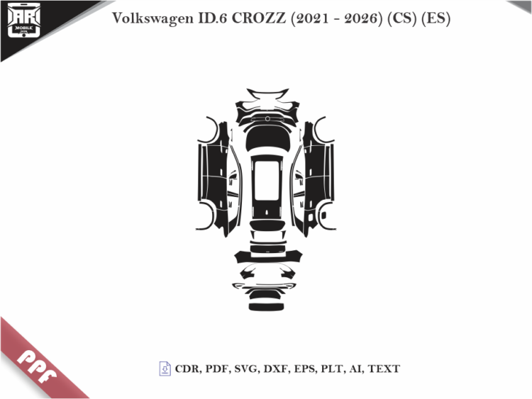 Volkswagen ID.6 CROZZ (2021 - 2026) (CS) (ES) Car Body PPF Cutting Template
