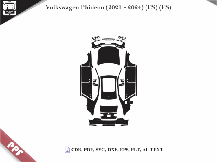 Volkswagen Phideon (2021 – 2024) (CS) (ES) Full Car Body PPF Cutting Template