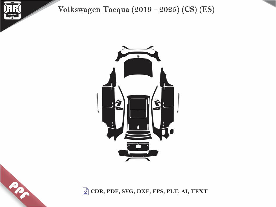 Volkswagen Tacqua (2019 - 2025) (CS) (ES) Car Body PPF Cutting Template
