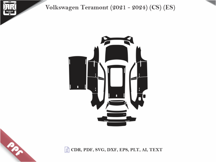Volkswagen Teramont (2021 – 2024) (CS) (ES) Full Car Body PPF Cutting Template