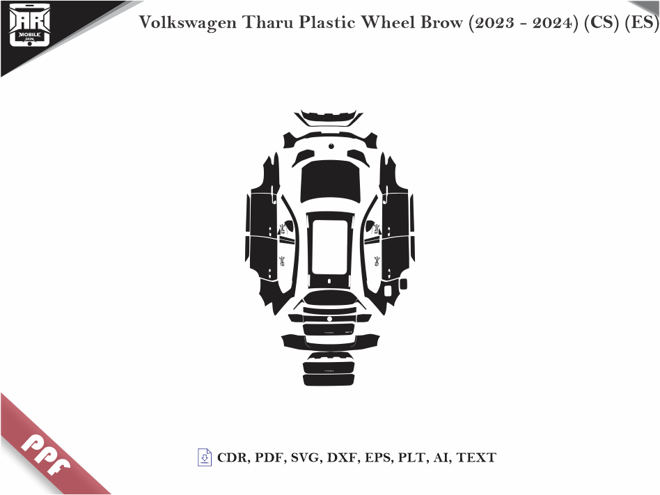 Volkswagen Tharu Plastic Wheel Brow (2023 - 2024) (CS) (ES) Car Body PPF Cutting Template