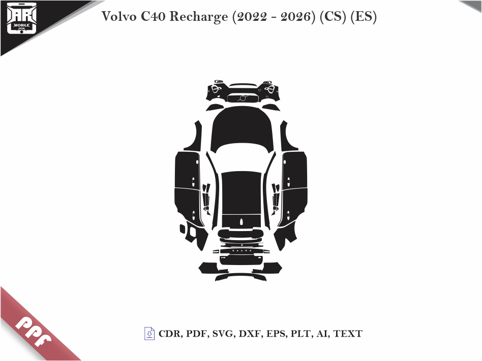 Volvo C40 Recharge (2022 - 2026) (CS) (ES) Car Body PPF Cutting Template