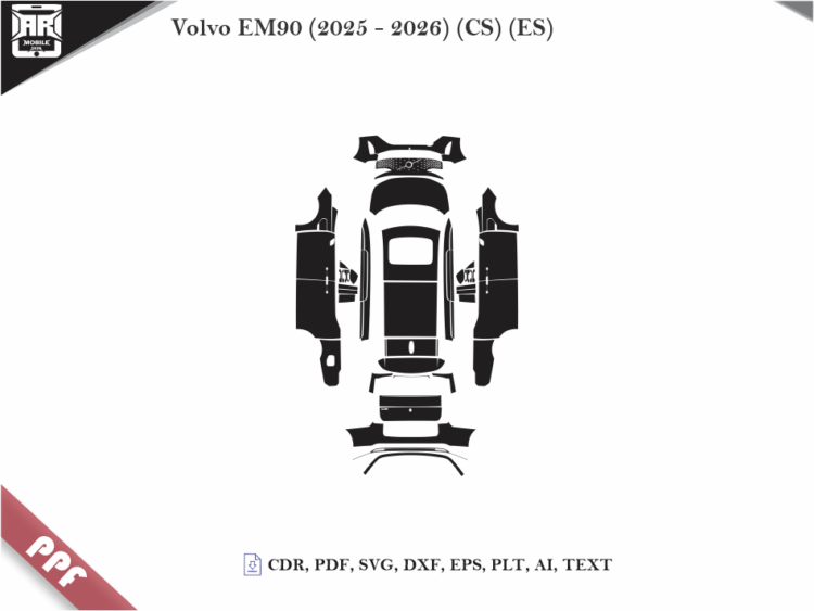 Volvo EM90 (2025 – 2026) (CS) (ES) Full Car Body PPF Cutting Template