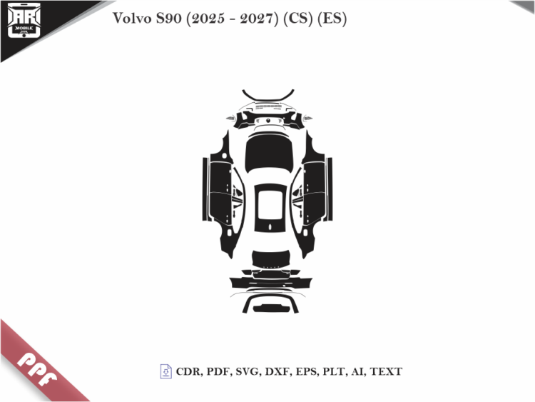Volvo S90 (2025 – 2027) (CS) (ES) Full Car Body PPF Cutting Template