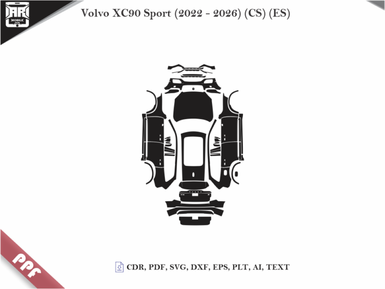 Volvo XC90 Sport (2022 – 2026) (CS) (ES) Full Car Body PPF Cutting Template