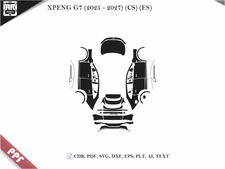 XPENG G7 (2025 – 2027) (CS) (ES) Full Car Body PPF Cutting Template