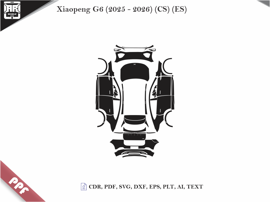 Xiaopeng G6 (2025 - 2026) Car Body PPF Cutting Template