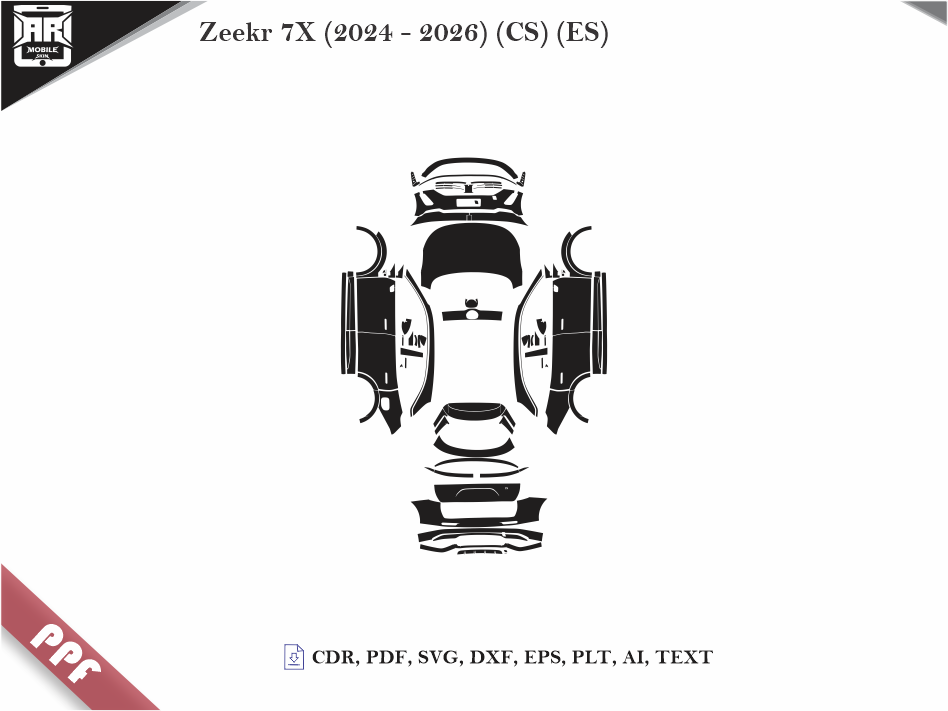 Zeekr 7X (2024 - 2026) (CS) (ES) Car Body PPF Cutting Template