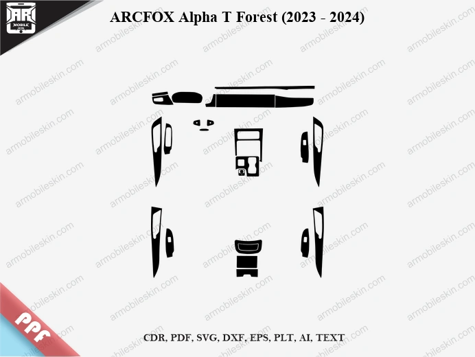 ARCFOX Alpha T Forest (2023 - 2024) Car Interior PPF Template Vector