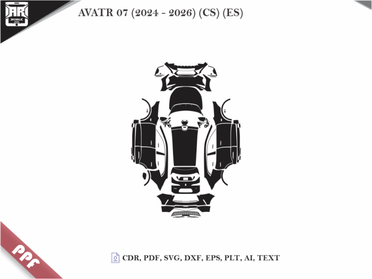 AVATR 07 (2024 – 2026) (CS) (ES) Full Car Body PPF Cutting Template