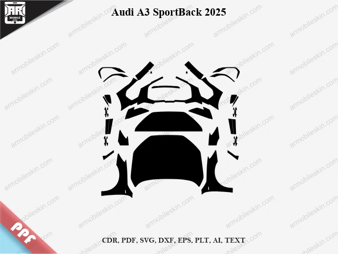 Audi A3 SportBack 2025 Car PPF Template