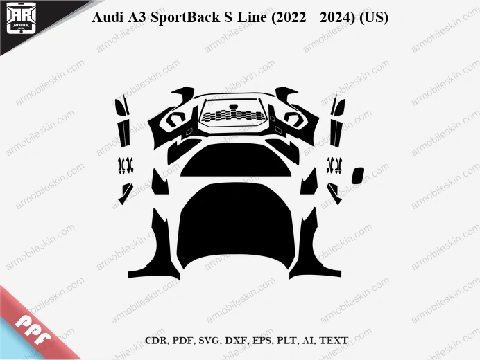 Audi A3 SportBack S-Line (2022 – 2024) (US) Car PPF Template