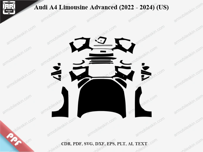 Audi A4 Limousine Advanced (2022 – 2024) (US) Car PPF Template