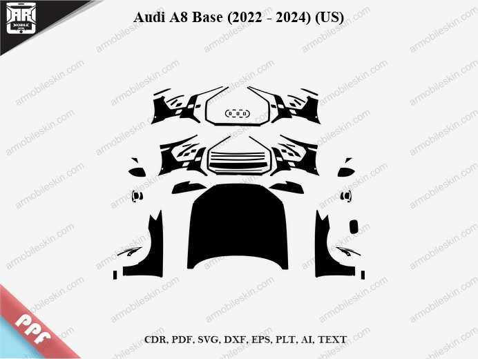Audi A8 Base (2022 - 2024) (US) Car Exterior Front PPF Template