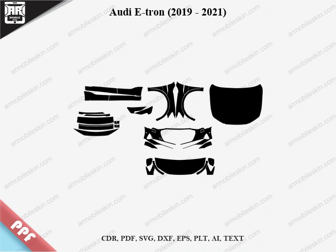 Audi E-tron (2019 - 2021) Car Exterior Front PPF Template