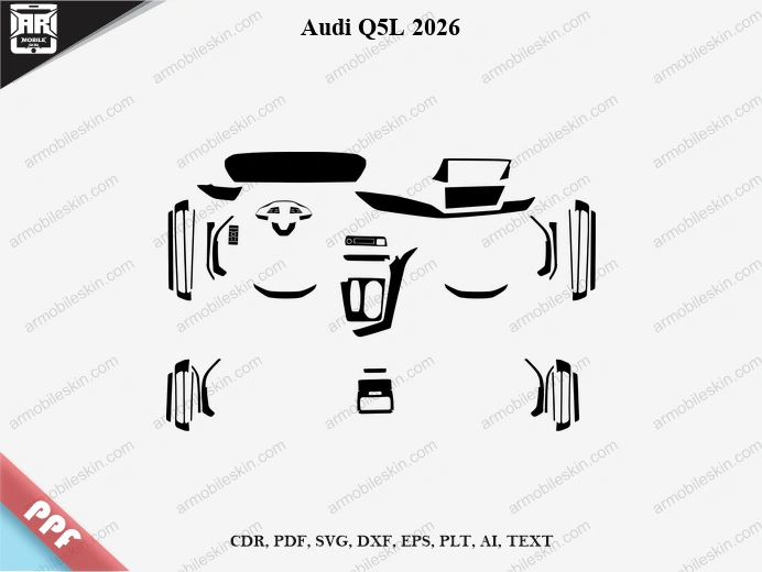 Audi Q5L 2026 Car Interior PPF Template Vector