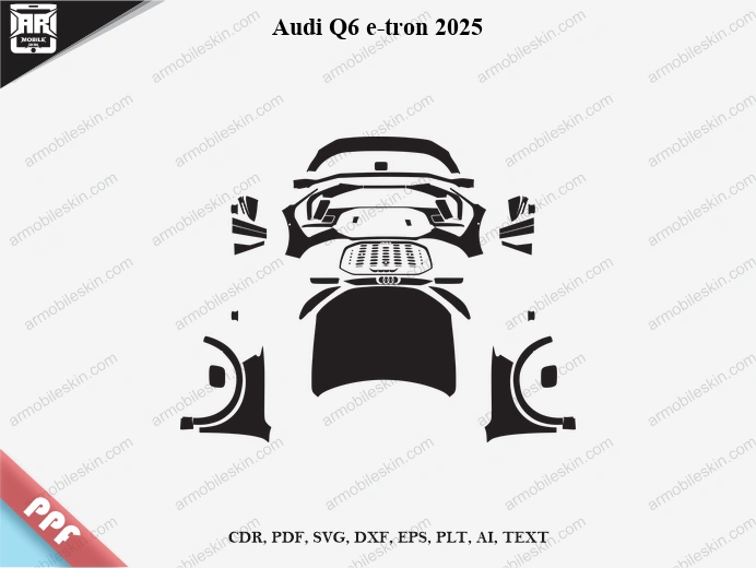 Audi Q6 e-tron 2025 Car Exterior Front PPF Template