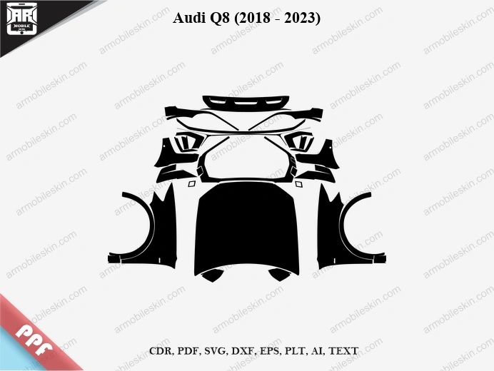 Audi Q8 (2018 - 2023) Car Exterior Front PPF Template