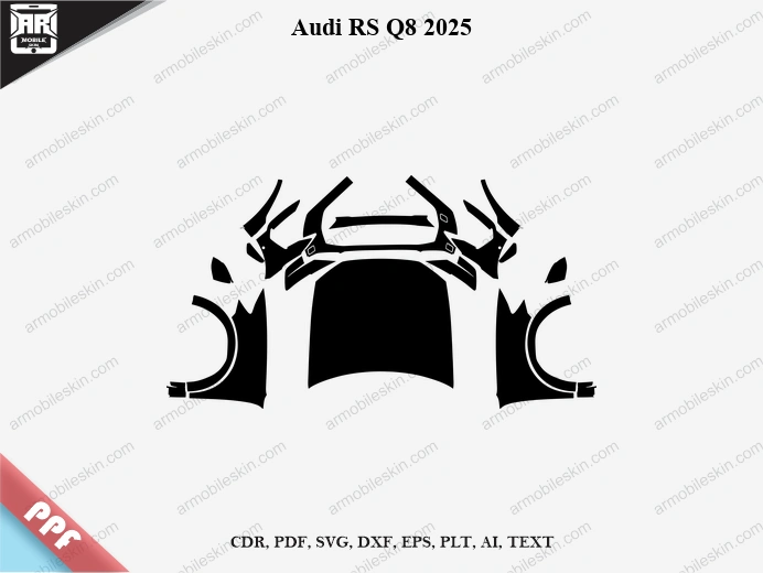 Audi RS Q8 2025 Car Exterior Front PPF Template