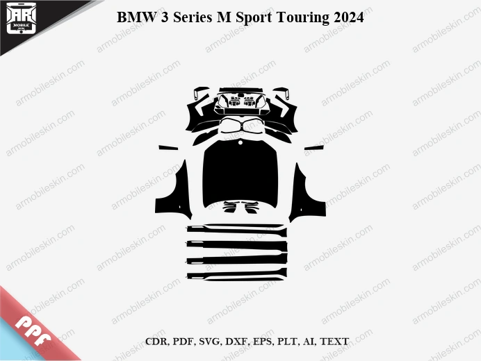 BMW 3 Series M Sport Touring 2024 Car PPF Template