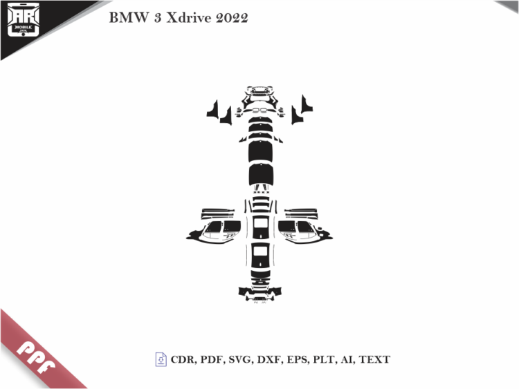 BMW 3 Xdrive 2022 Full Car Body PPF Cutting Template