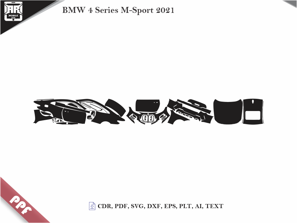 BMW 4 Series M-Sport 2021 Car Body PPF Cutting Template