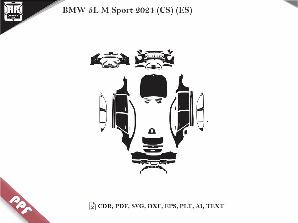 BMW 5L M Sport 2024 (CS) (ES) Car Body PPF Cutting Template