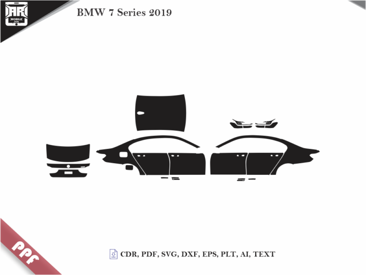 BMW 7 Series 2019 Full Car Body PPF Cutting Template