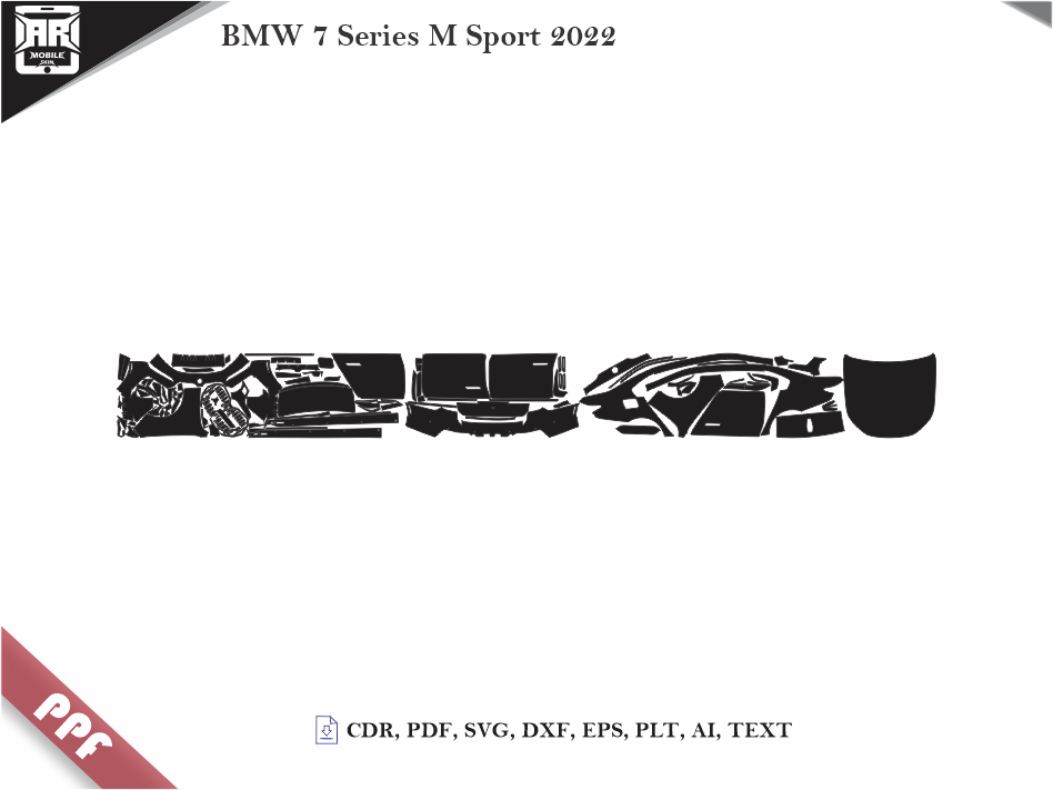 BMW 7 Series M Sport 2022 Car Body PPF Cutting Template