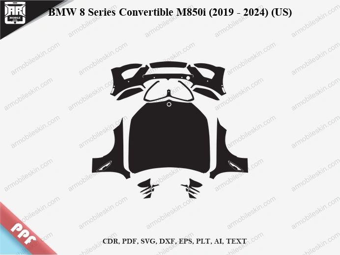 BMW 8 Series Convertible M850i (2019 – 2024) (US) Car PPF Template