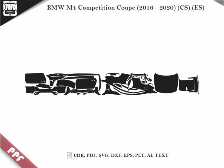 BMW M4 Competition Coupe (2016 – 2020) (CS) (ES) Full Car Body PPF Cutting Template
