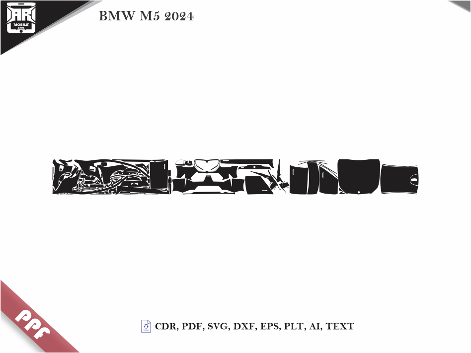 BMW M5 2024 Car Body PPF Cutting Template