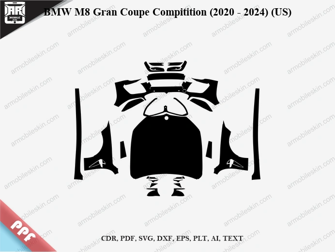 BMW M8 Gran Coupe Compitition (2020 – 2024) (US) Car PPF Template