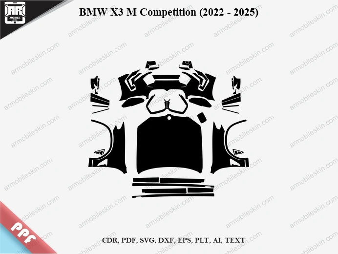 BMW X3 M Competition (2022 - 2025) Car Exterior Front PPF Template