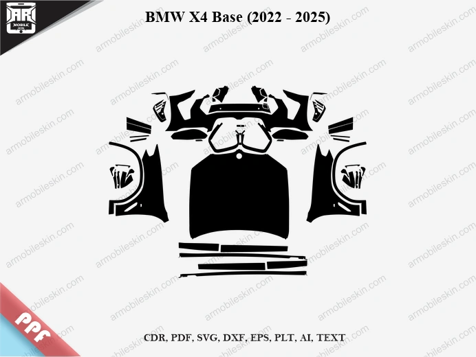 BMW X4 Base (2022 - 2025) Car Exterior Front PPF Template