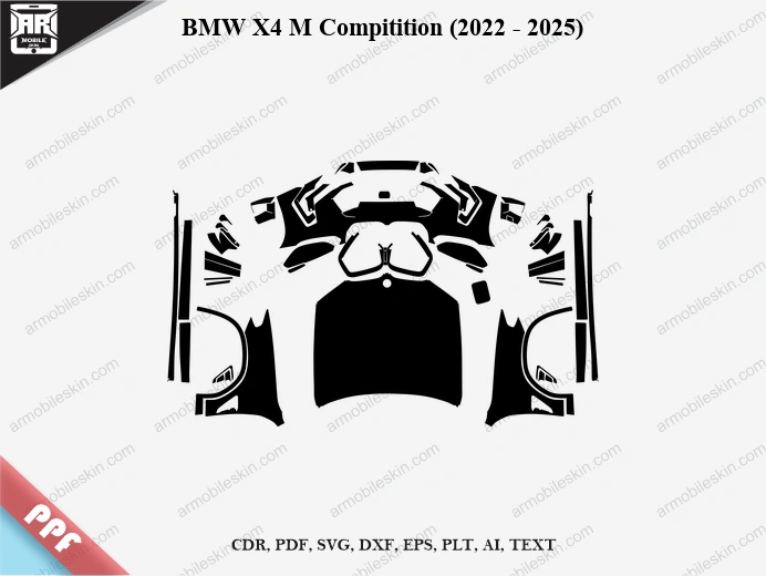 BMW X4 M Compitition (2022 - 2025) Car Exterior Front PPF Template