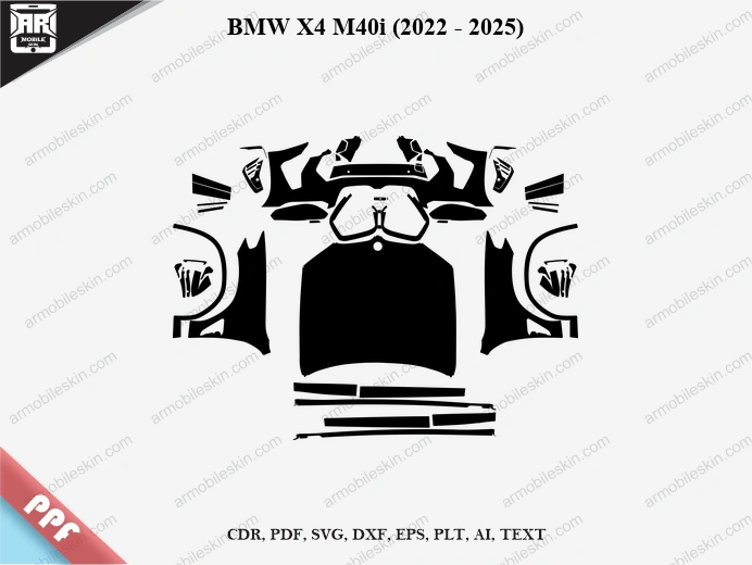 BMW X4 M40i (2022 - 2025) Car Exterior Front PPF Template