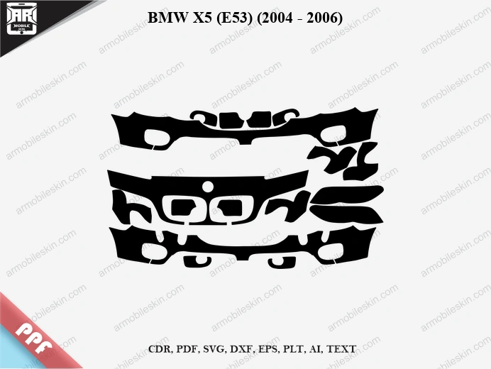 BMW X5 (E53) (2004 - 2006) Car Exterior Front PPF Template