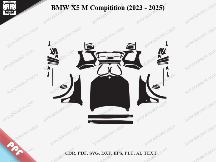 BMW X5 M Compitition (2023 - 2025) Car Exterior Front PPF Template