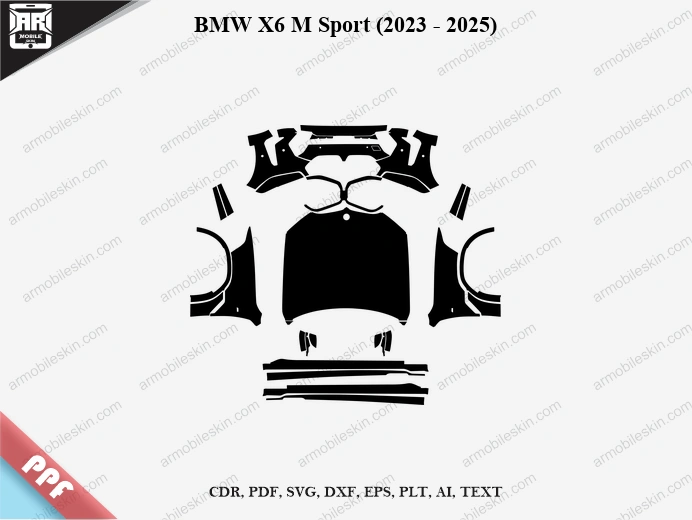 BMW X6 M Sport (2023 - 2025) Car Exterior Front PPF Template
