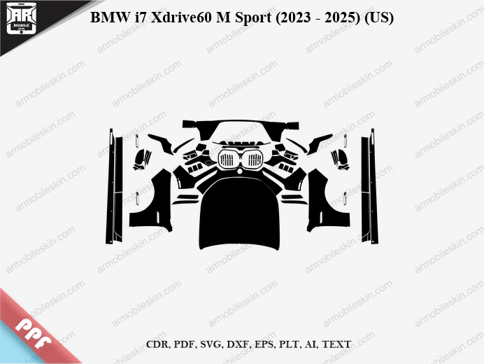 BMW i7 Xdrive60 M Sport (2023 – 2025) (US) Car PPF Template