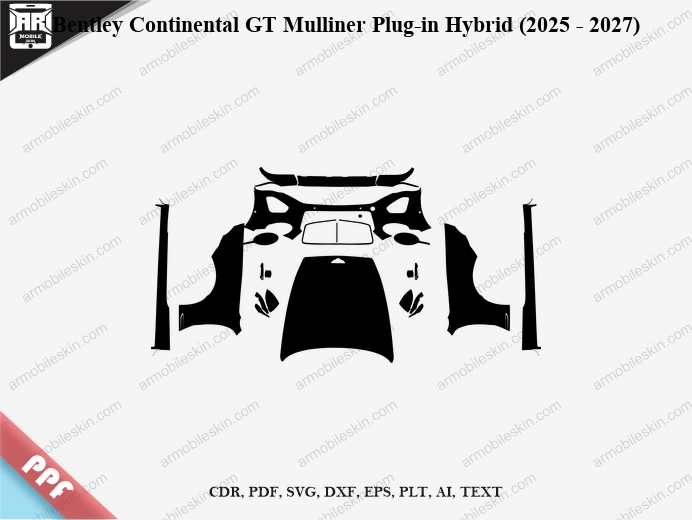Bentley Continental GT Mulliner Plug-in Hybrid (2025 – 2027) Car PPF Template