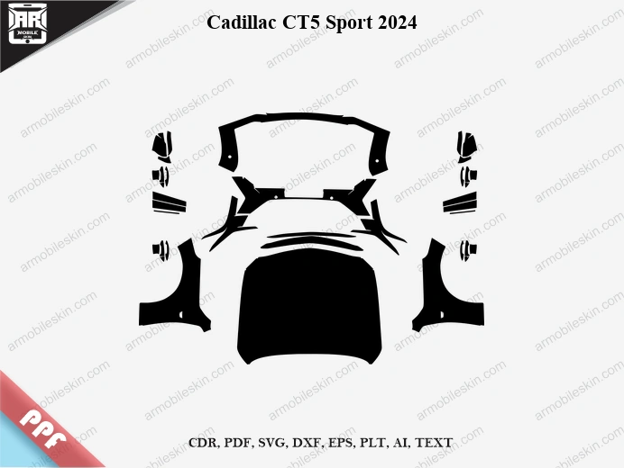 Cadillac CT5 Sport 2024 Car PPF Template