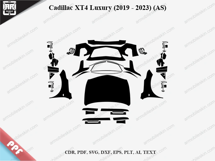 Cadillac XT4 Luxury (2019 - 2023) (AS) Car Exterior Front PPF Template