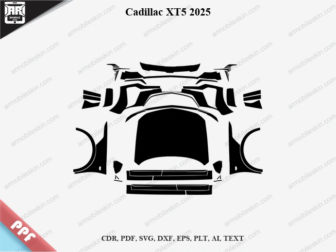 Cadillac XT5 2025 Car Exterior Front PPF Template