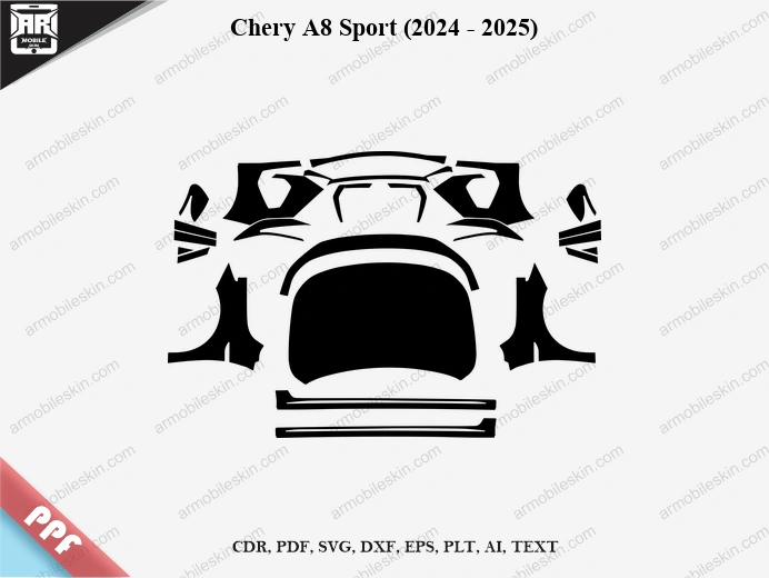 Chery A8 Sport (2024 - 2025) Car Exterior Front PPF Template