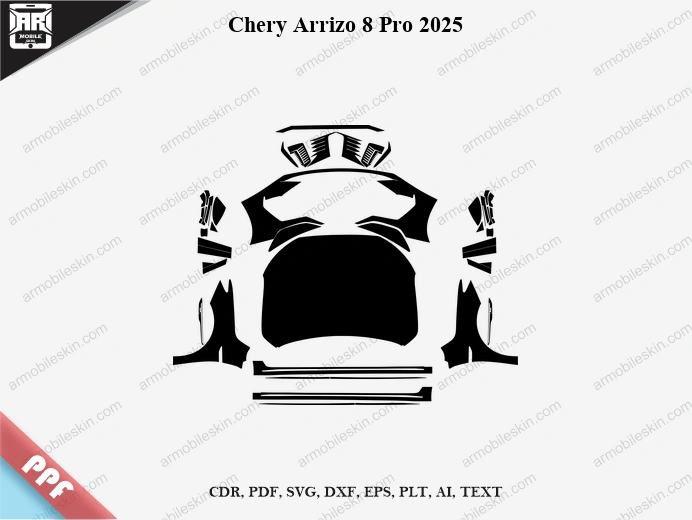 Chery Arrizo 8 Pro 2025 Car Exterior Front PPF Template